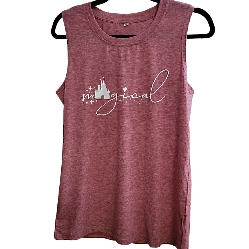 Magical Castle Tank Tops Magic Kingdom Sleeveless Graphic Size Medium NWOT - Picture 2 of 6